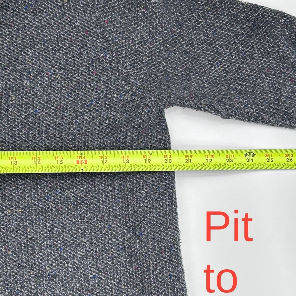 Lands' End Womens Gray Donegal Quarter Zip Cotton Blend Tunic Sweater Large - Picture 6 of 11